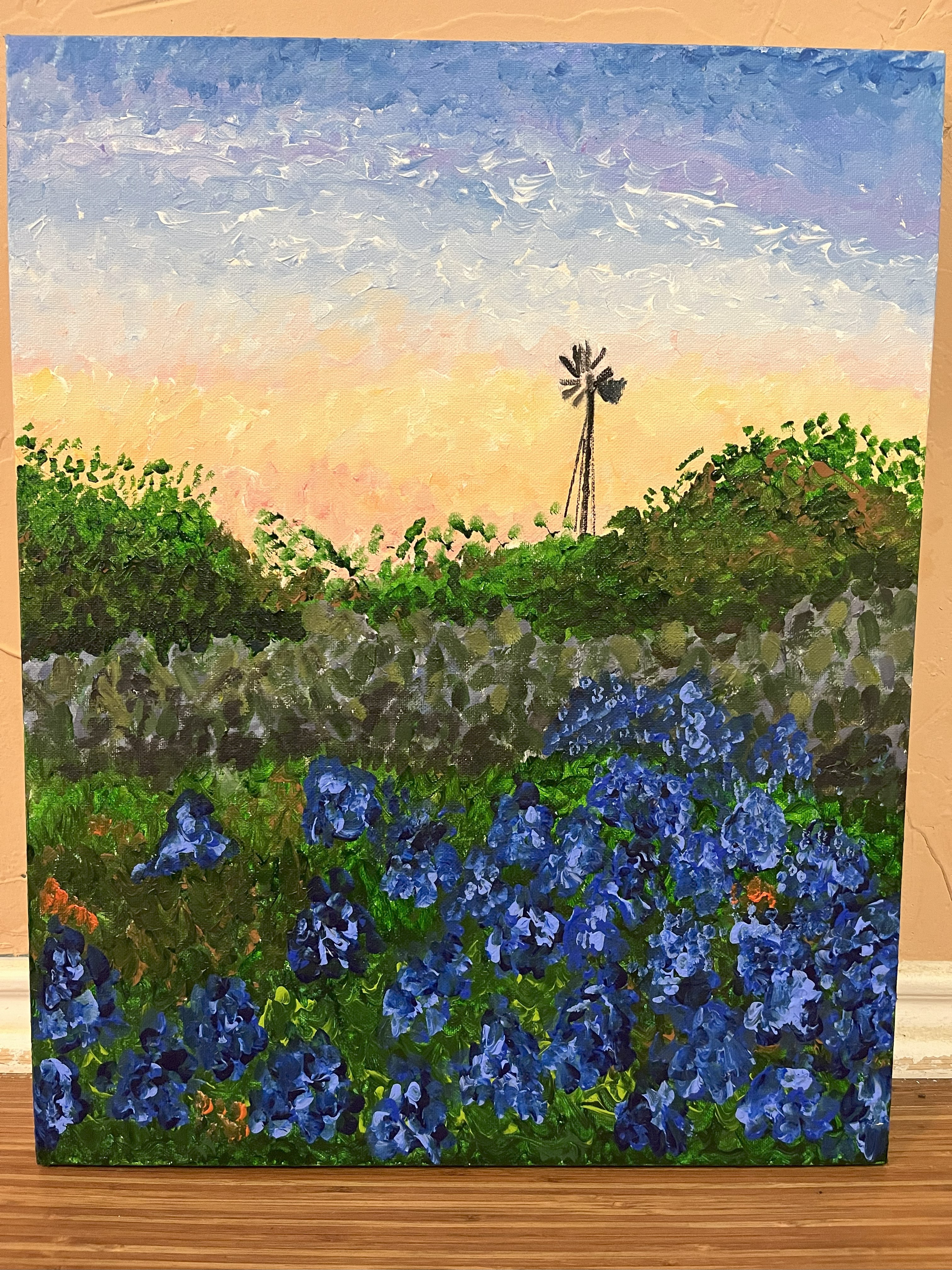 A meadow of bluebonnets at the ranch